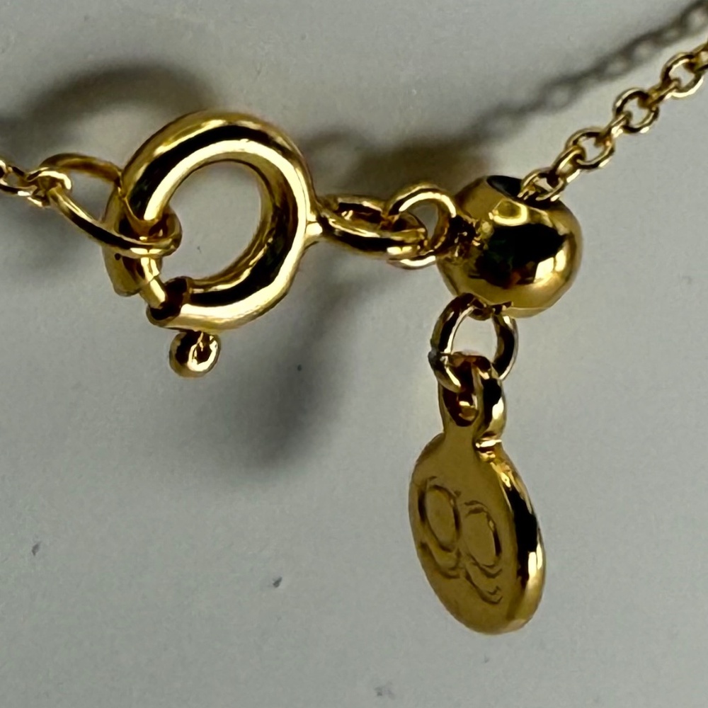 Gorjana Pink Rose Quartz Marquise Pendant Necklace 18k Gold Plated Adjustable - Picture 5 of 9